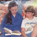 Lynda Williams (left) reading to daughter Jennifer Lott (right) ... some years ago.